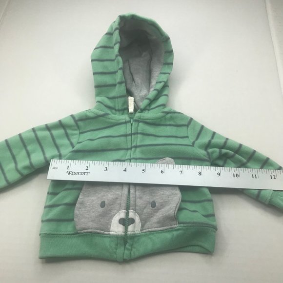 Just One You by Carters NB-3 Month Hoodie Green Animal On Front New With Tags - Picture 9 of 15